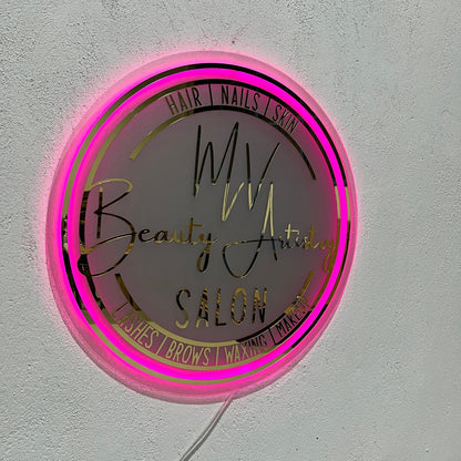 Business Neon Sign | Mirror Neon Sign |  Acrylic Custom Logo Decoration