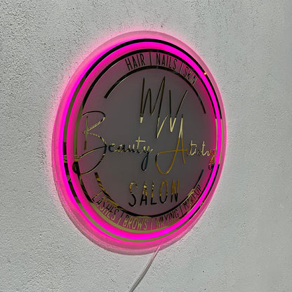 Business Neon Sign | Mirror Neon Sign |  Acrylic Custom Logo Decoration