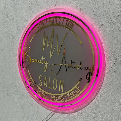 Business Neon Sign | Mirror Neon Sign |  Acrylic Custom Logo Decoration