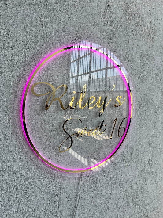 Business Neon Sign | Mirror Neon Sign |  Acrylic Custom Logo Decoration