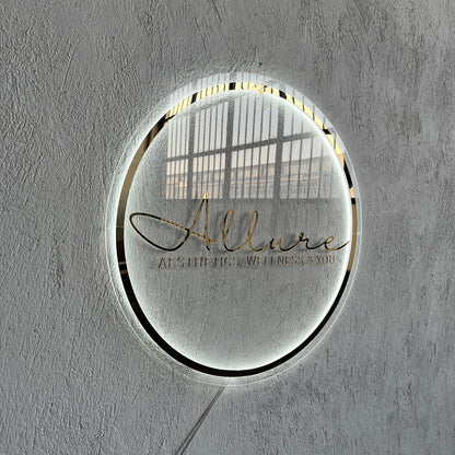 Business Neon Sign | Mirror Neon Sign |  Acrylic Custom Logo Decoration