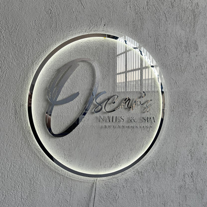 Business Neon Sign | Mirror Neon Sign |  Acrylic Custom Logo Decoration