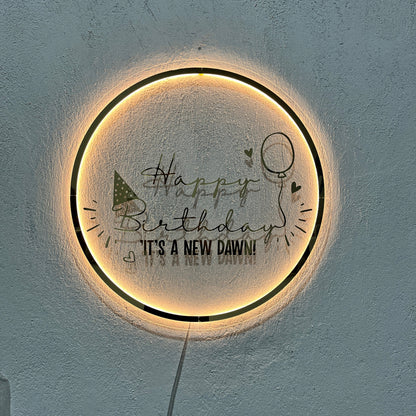 Happy Birthday Neon Sign | Mirror Neon Sign |  Acrylic Custom Logo Decoration