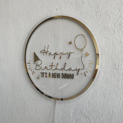 Happy Birthday Neon Sign | Mirror Neon Sign |  Acrylic Custom Logo Decoration