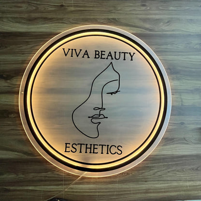 Custom Neon Sign For Business Decor | Frosted Acrylic Gold Mirror Sign