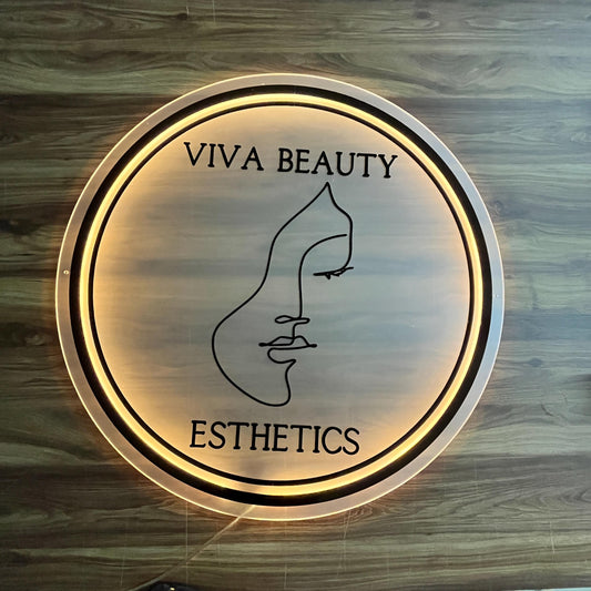 Custom Neon Sign For Business Decor | Frosted Acrylic Gold Mirror Sign