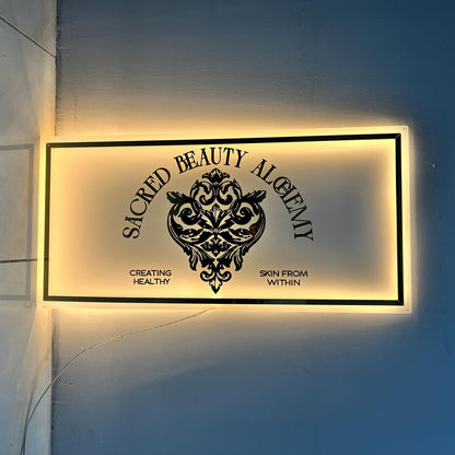 Rectangle Custom Neon Sign For Business Decor | Frosted Acrylic Sign