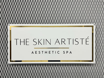 Rectangle Sign For Business Decor | White Background Mirror Sign