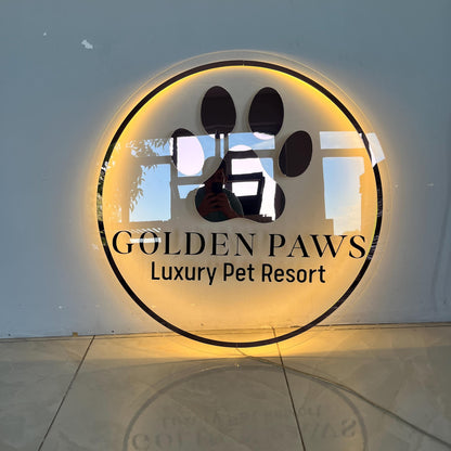 Custom Neon Sign For Business Decor | Acrylic Gold Mirror |