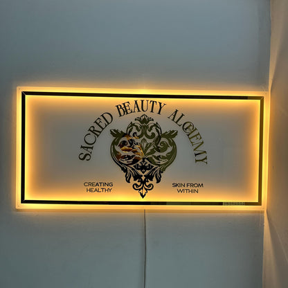 Rectangle Custom Neon Sign For Business Decor | Frosted Acrylic Sign