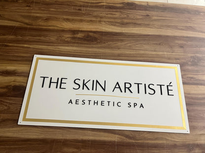 Rectangle Sign For Business Decor | White Background Mirror Sign