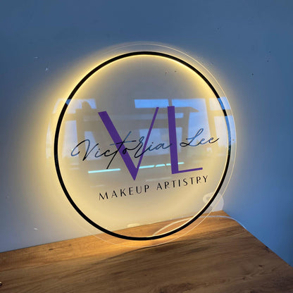 Custom 3D Business Logo Sign, Backlit Acrylic Sign, Personalized Business Name Sign, Salon Wall Decor, Office Sign, Storefront Sign