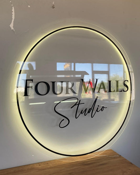 Custom 3D Business Logo Sign, Backlit Acrylic Sign, Personalized Business Name Sign, Salon Wall Decor, Office Sign, Storefront Sign