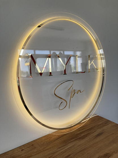Custom 3D Business Logo Sign, Backlit Acrylic Sign, Personalized Business Name Sign, Salon Wall Decor, Office Sign, Storefront Sign