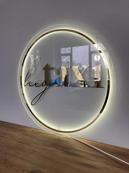 Custom 3D Business Logo Sign, Backlit Acrylic Sign, Personalized Business Name Sign, Salon Wall Decor, Office Sign, Storefront Sign
