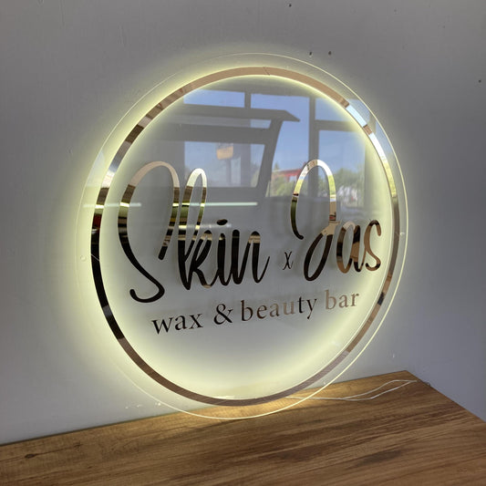Custom 3D Business Logo Sign, Backlit Acrylic Sign, Personalized Business Name Sign, Salon Wall Decor, Office Sign, Storefront Sign