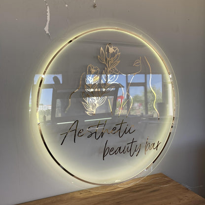 Custom 3D Business Logo Sign, Backlit Acrylic Sign, Personalized Business Name Sign, Salon Wall Decor, Office Sign, Storefront Sign