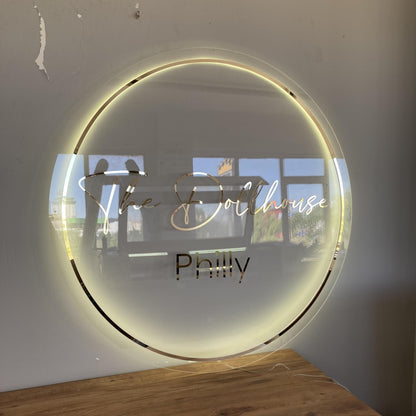 Custom 3D Business Logo Sign, Backlit Acrylic Sign, Personalized Business Name Sign, Salon Wall Decor, Office Sign, Storefront Sign