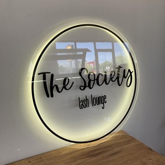 Custom 3D Business Logo Sign, Backlit Acrylic Sign, Personalized Business Name Sign, Salon Wall Decor, Office Sign, Storefront Sign