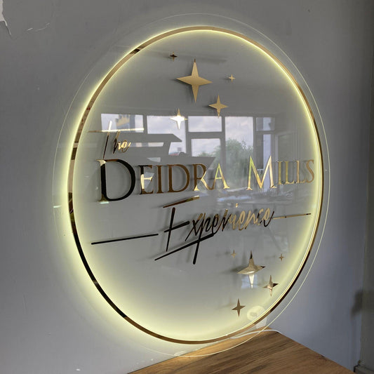 Custom 3D Business Logo Sign, Backlit Acrylic Sign, Personalized Business Name Sign, Salon Wall Decor, Office Sign, Storefront Sign