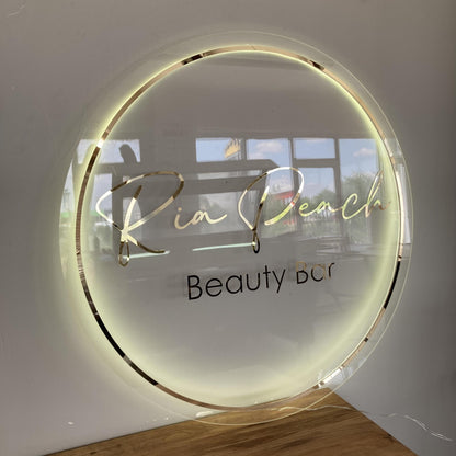 Custom 3D Business Logo Sign, Backlit Acrylic Sign, Personalized Business Name Sign, Salon Wall Decor, Office Sign, Storefront Sign