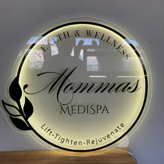 Custom 3D Business Logo Sign, Backlit Acrylic Sign, Personalized Business Name Sign, Salon Wall Decor, Office Sign, Storefront Sign