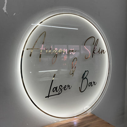 Custom 3D Business Logo Sign, Backlit Acrylic Sign, Personalized Business Name Sign, Salon Wall Decor, Office Sign, Storefront Sign
