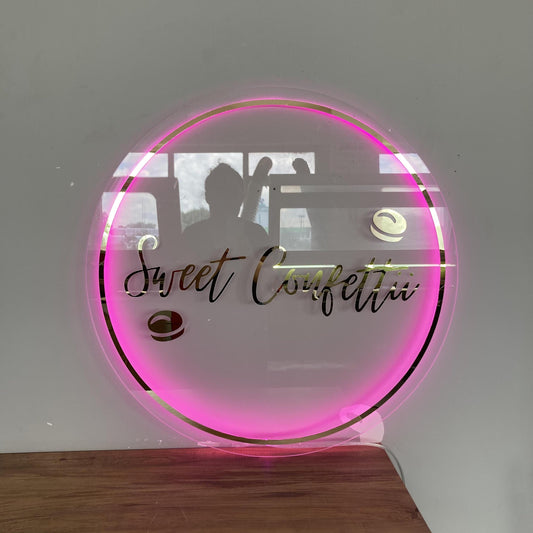Business Logo Sign, Custom 3D Backlit Acrylic Sign, Personalized Business Name Sign, Salon Wall Decor, Office Sign, Storefront Sign