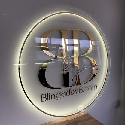 Custom Logo Sign, Business Custom 3D Backlit Acrylic Sign, Personalized Business Name Sign, Salon Wall Decor, Office Sign, Storefront Sign