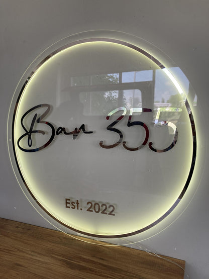 Custom Logo Sign, Business Custom 3D Backlit Acrylic Sign, Personalized Business Name Sign, Salon Wall Decor, Office Sign, Storefront Sign