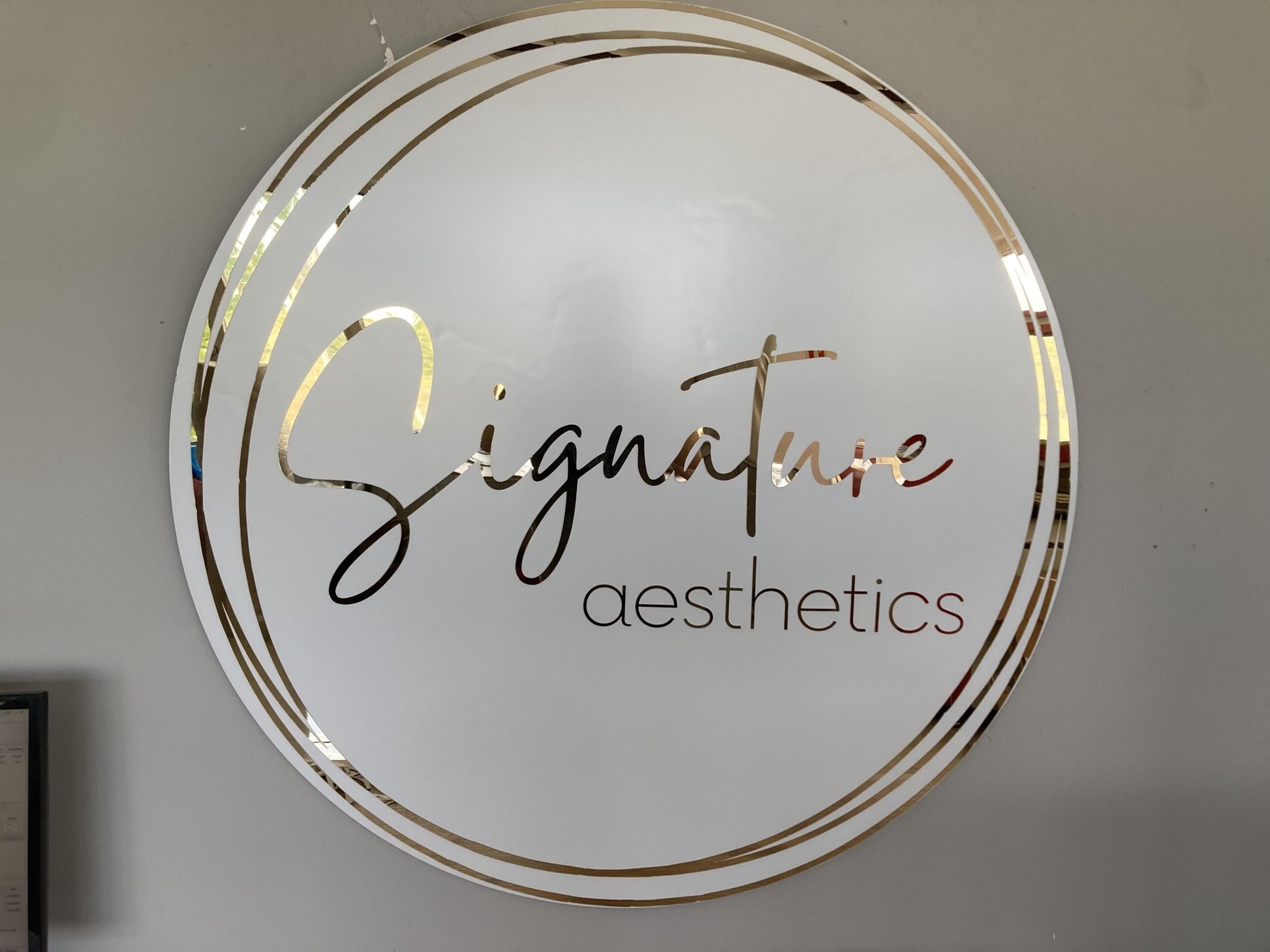 Business Round Mirror Logo Sign, Custom 3D Acrylic Sign, Modern Office Wall Decor, Personalized Company Logo, Reception Desk Sign
