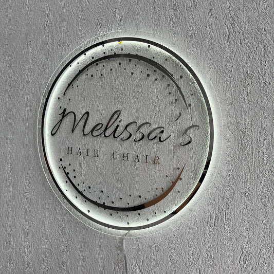 Custom 3D Business Logo Sign, Backlit Acrylic Sign, Personalized Business Name Sign, Salon Wall Decor, Office Sign, Storefront Sign