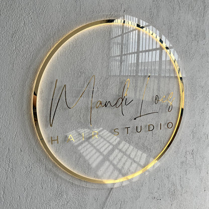 Custom 3D Business Logo Sign, Backlit Acrylic Sign, Personalized Business Name Sign, Salon Wall Decor, Office Sign, Storefront Sign