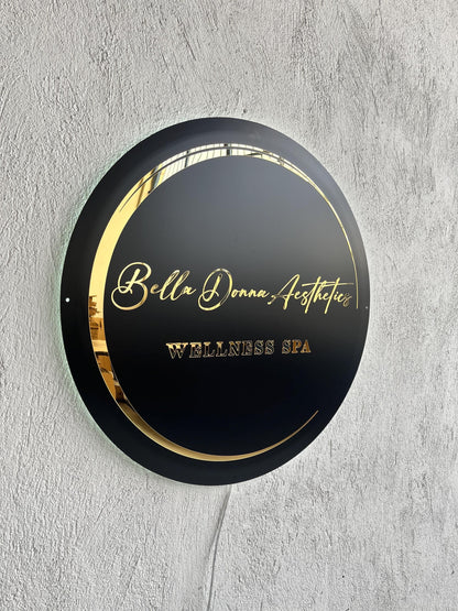 Custom Black Neon Business Logo Sign, Backlit Acrylic Sign, Personalized Business Name Sign, Salon Wall Decor, Office Sign, Storefront Sign