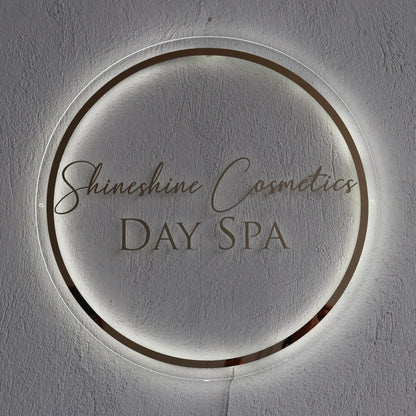 Gold Mirror Custom Sign Business Logo, Backlit Acrylic Sign, Personalized Business Name Sign, Salon Wall Decor, Office Sign, Storefront Sign