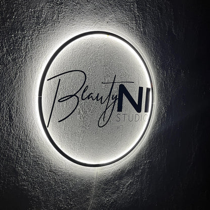 Custom Neon Sign, Backlit Acrylic Sign, Personalized Business Name Sign, Salon Wall Decor, Office Sign, Storefront Sign