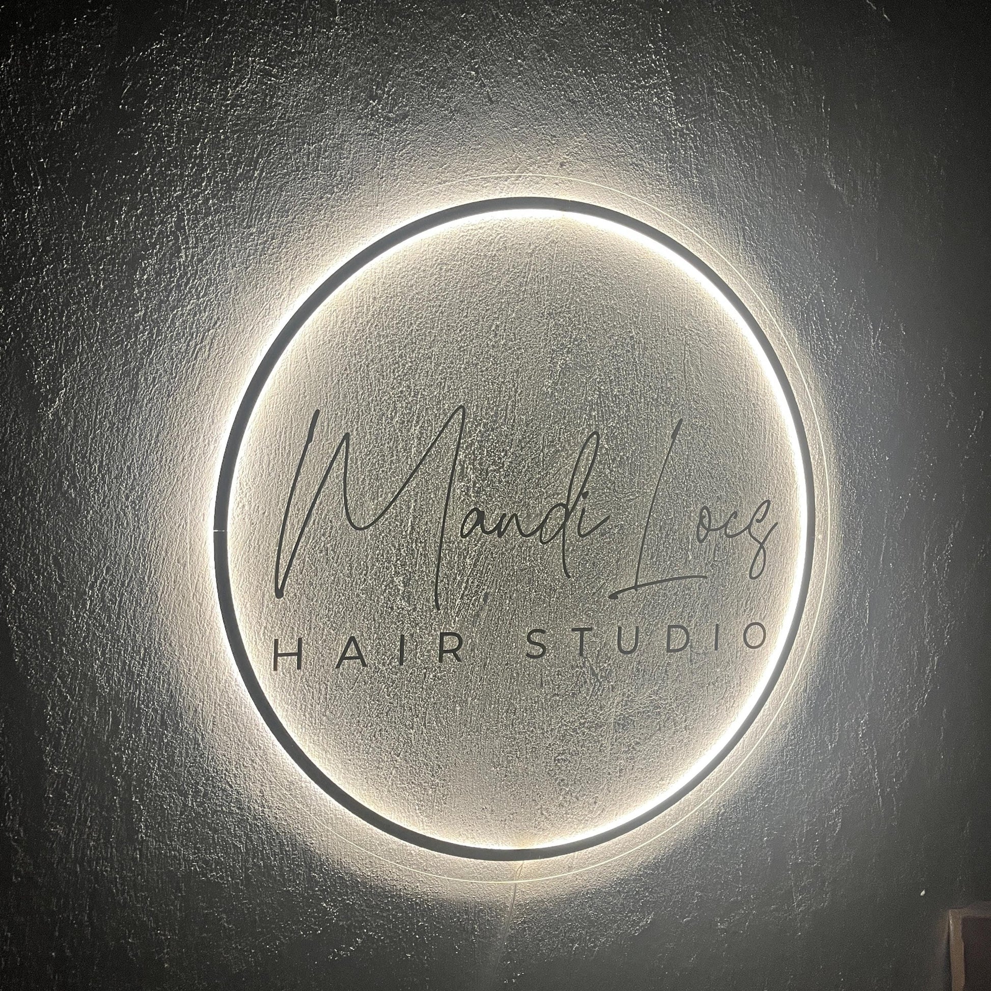 Clear Acrylic Custom Neon Sign, Backlit Acrylic Sign, Personalized Business Name Sign, Salon Wall Decor, Office Sign, Storefront Sign