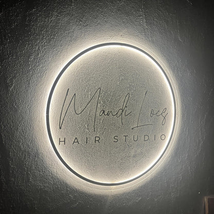 Clear Acrylic Custom Neon Sign, Backlit Acrylic Sign, Personalized Business Name Sign, Salon Wall Decor, Office Sign, Storefront Sign