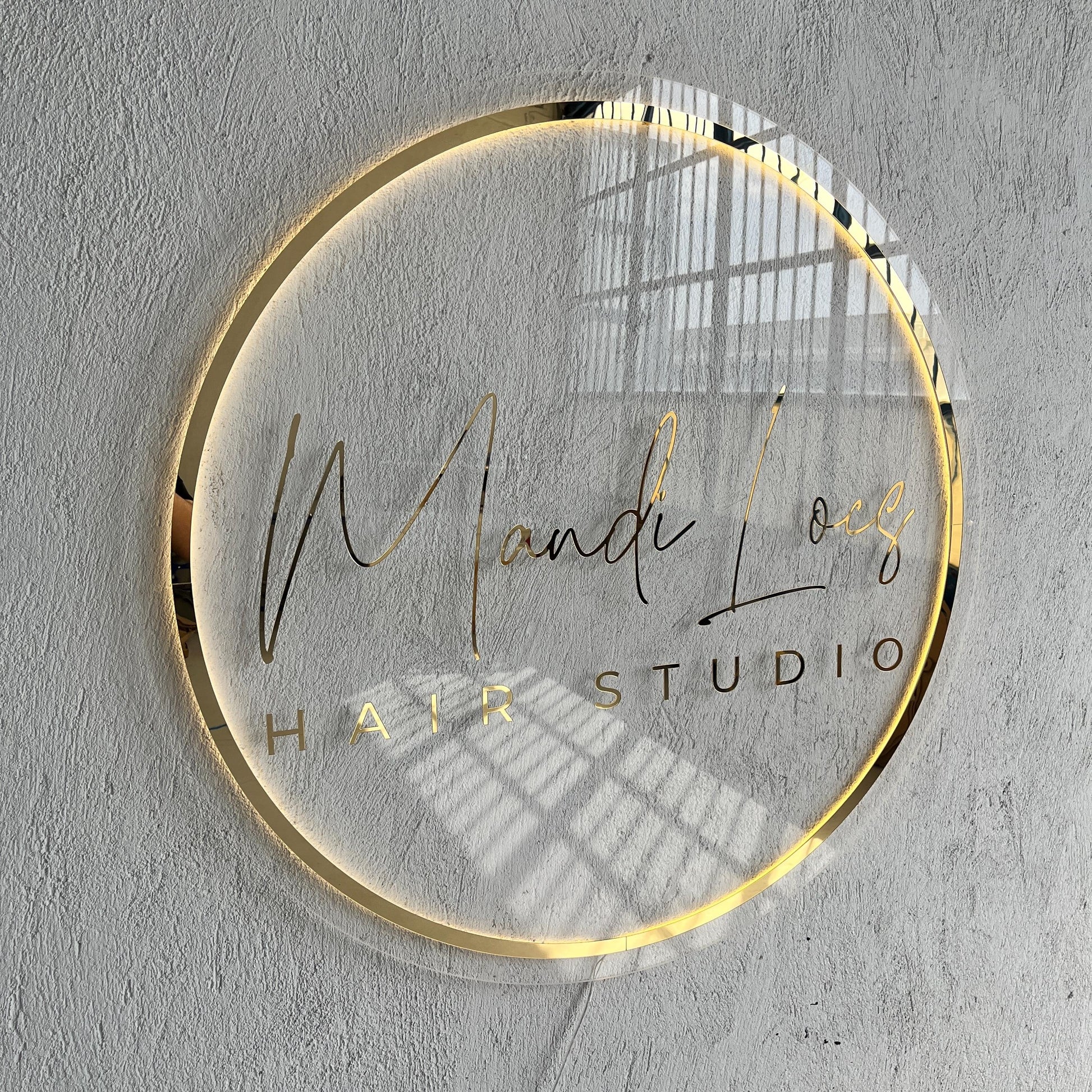 Clear Acrylic Custom Neon Sign, Backlit Acrylic Sign, Personalized Business Name Sign, Salon Wall Decor, Office Sign, Storefront Sign