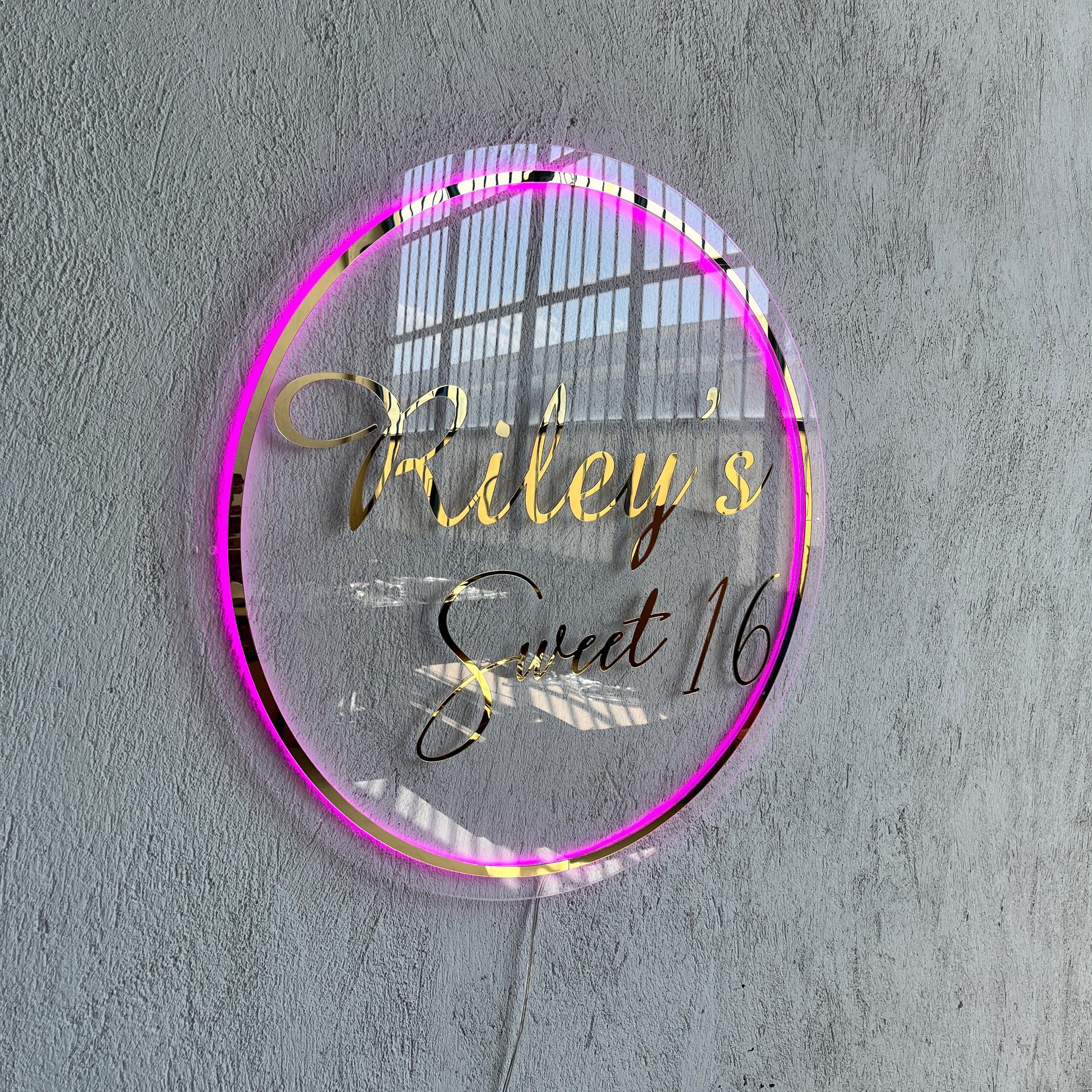 Gold Mirror Custom Sign Business Logo, Backlit Acrylic Sign, Personalized Business Name Sign, Salon Wall Decor, Office Sign, Storefront Sign