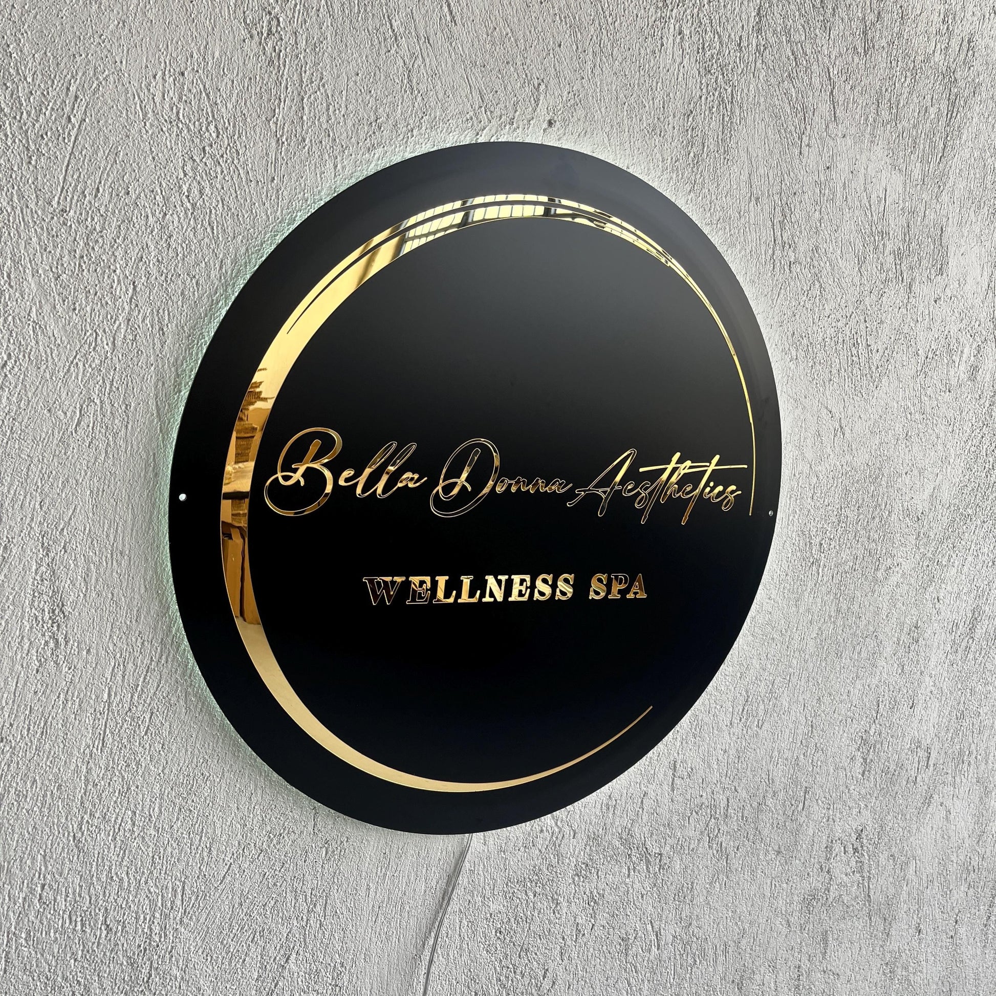 Custom Black Neon Business Logo Sign, Backlit Acrylic Sign, Personalized Business Name Sign, Salon Wall Decor, Office Sign, Storefront Sign