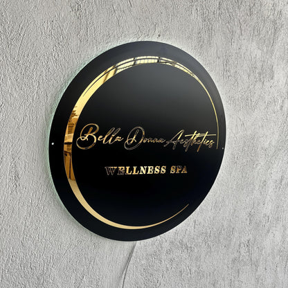 Custom Black Neon Business Logo Sign, Backlit Acrylic Sign, Personalized Business Name Sign, Salon Wall Decor, Office Sign, Storefront Sign