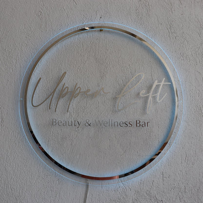 Clear Acrylic Custom Neon Sign, Backlit Acrylic Sign, Personalized Business Name Sign, Salon Wall Decor, Office Sign, Storefront Sign