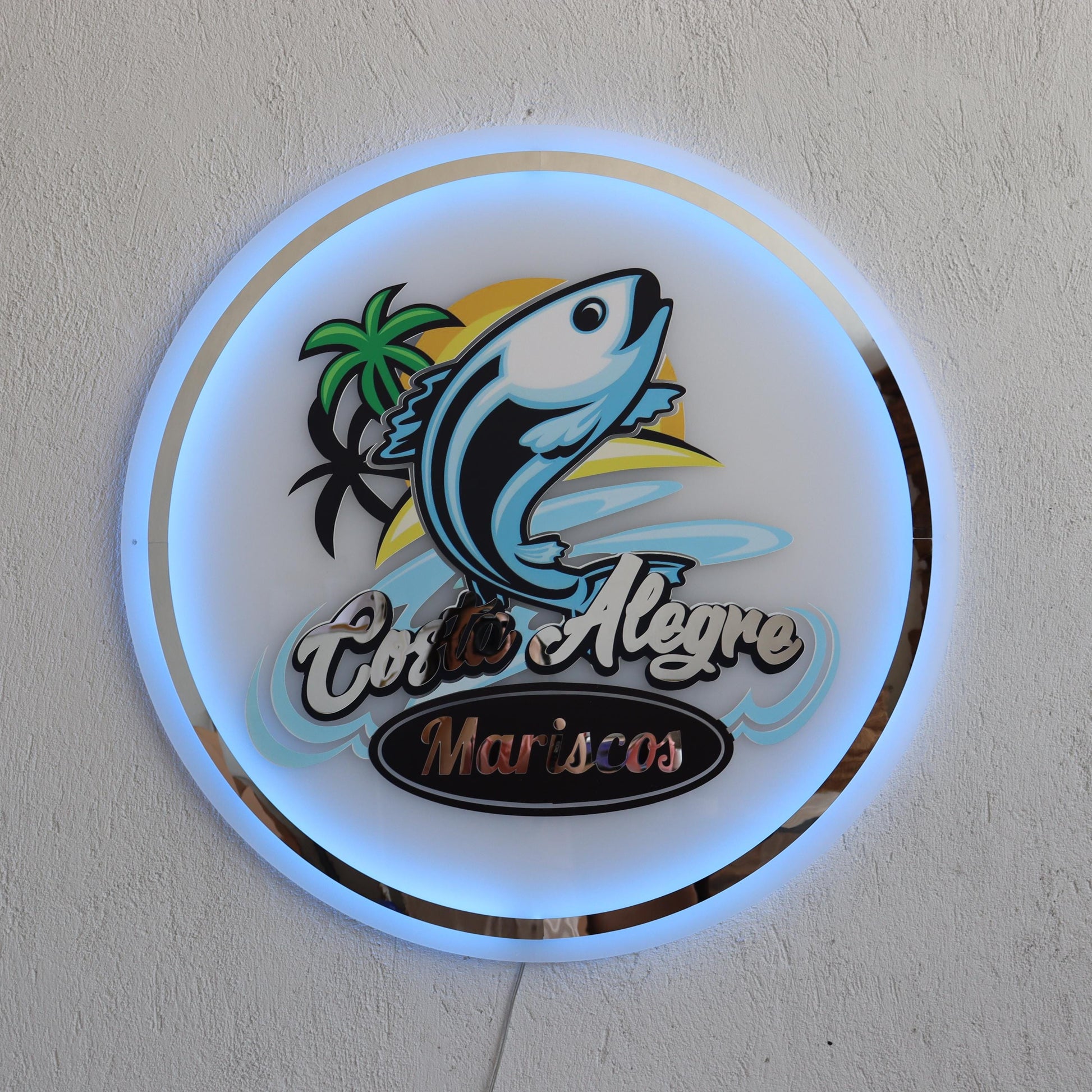 Uv Print Custom Sign Business Logo, Backlit Acrylic Sign, Personalized Business Name Sign, Salon Wall Decor, Office Sign, Store Sign