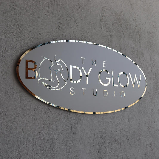 Business Mirror Logo Sign, Custom 3D Acrylic Sign, Modern Office Wall Decor, Personalized Company Logo, Reception Desk Sign