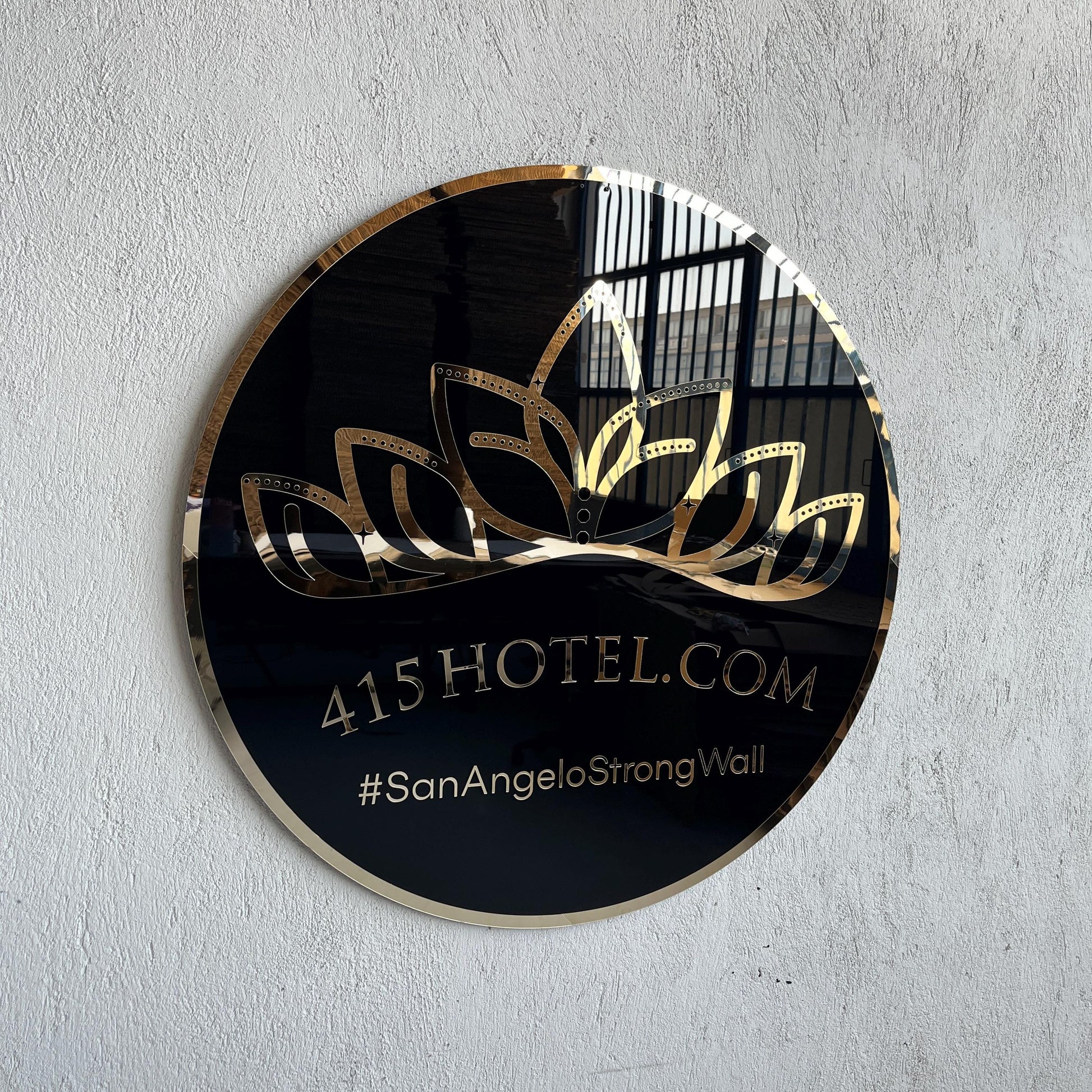 Business Round Mirror Logo Sign, Custom 3D Acrylic Sign, Modern Office Wall Decor, Personalized Company Logo, Reception Desk Sign