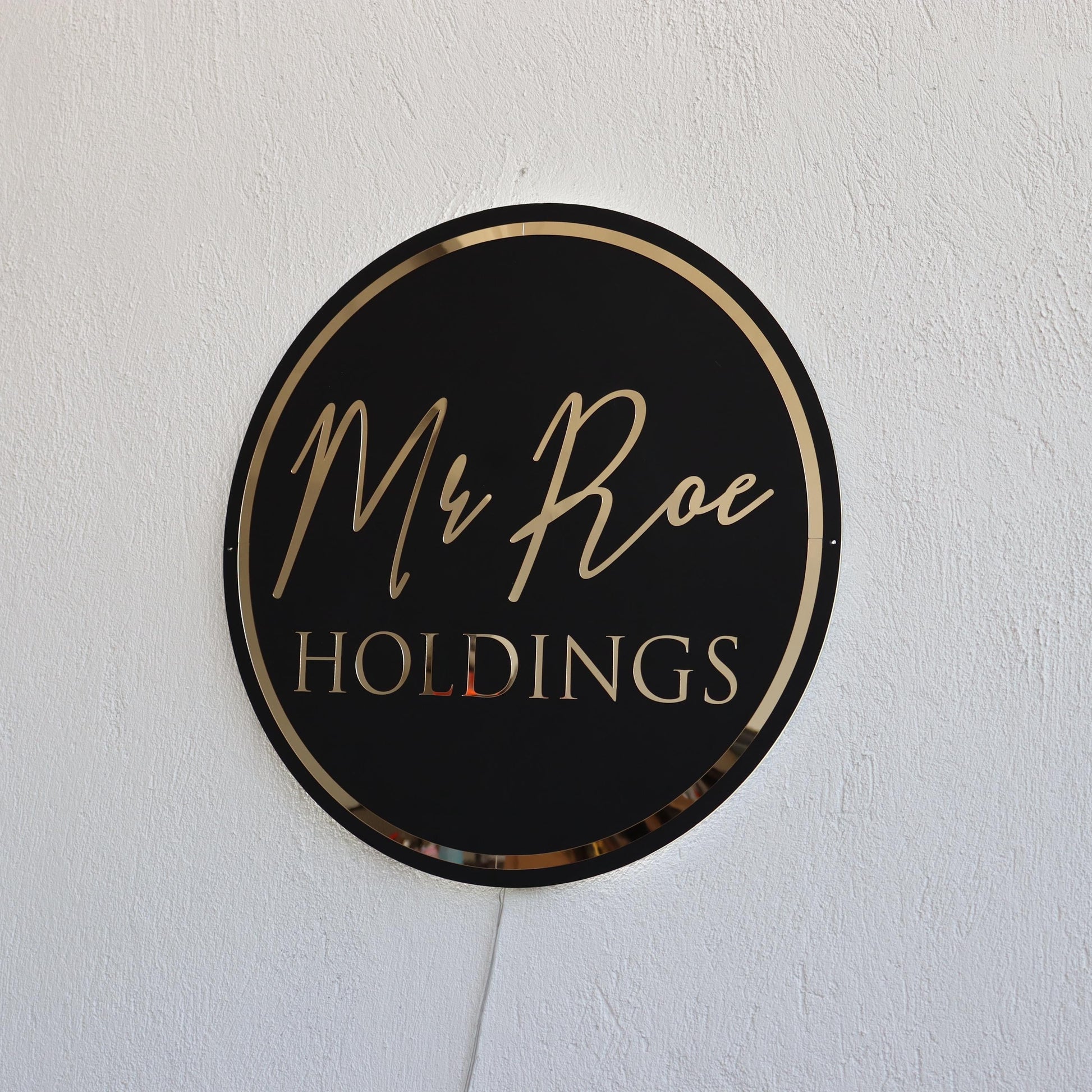 Custom Black Neon Business Logo Sign, Backlit Acrylic Sign, Personalized Business Name Sign, Salon Wall Decor, Office Sign, Storefront Sign
