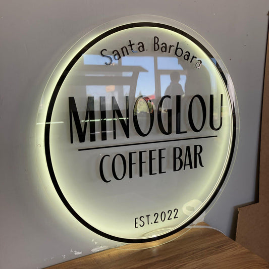 Custom 3D Business Logo Sign, Backlit Acrylic Sign, Personalized Business Name Sign, Salon Wall Decor, Office Sign, Storefront Sign