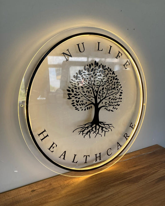 Custom 3D Business Logo Sign, Backlit Acrylic Sign, Personalized Business Name Sign, Salon Wall Decor, Office Sign, Storefront Sign