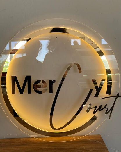 Custom 3D Business Logo Sign, Backlit Acrylic Sign, Personalized Business Name Sign, Salon Wall Decor, Office Sign, Storefront Sign